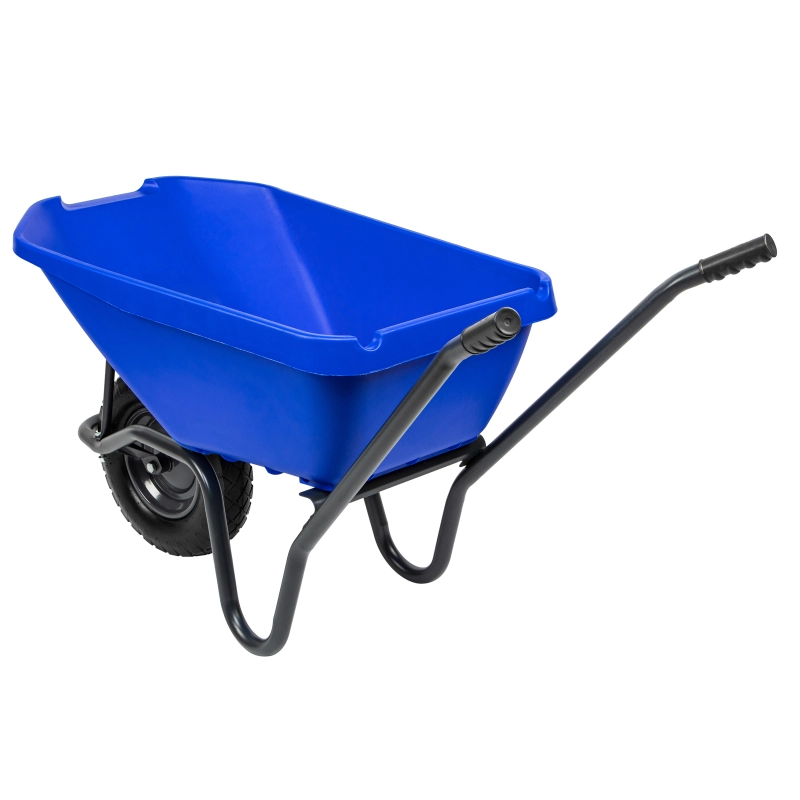 Тачка садово-строительная с пластиковым корытом, грузоподъемность 175 кг, объем 90 л Сибртех (68919)