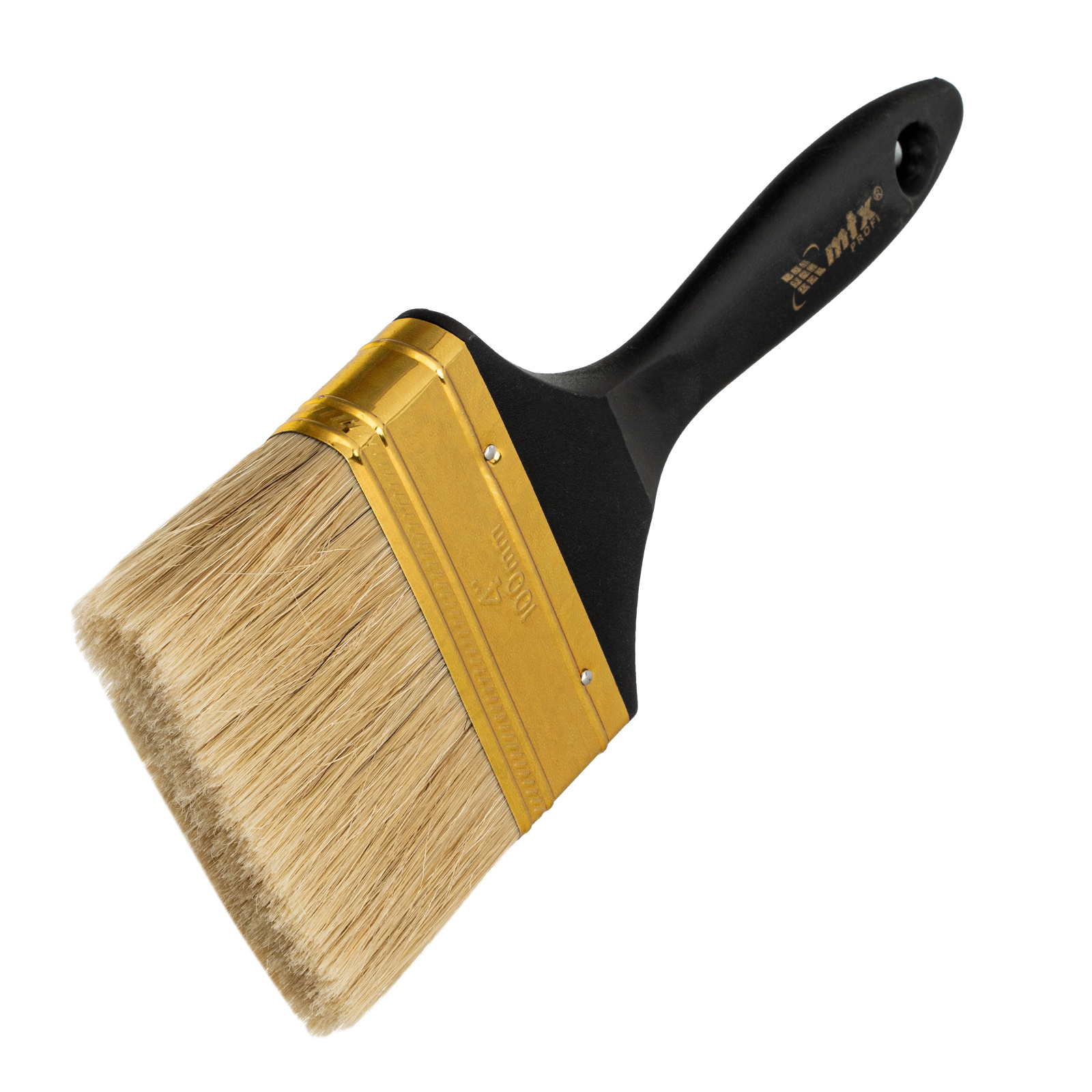 Кисть плоская "Профи" 4", натуральная щетина, пластмассовая ручка MTX (83165)