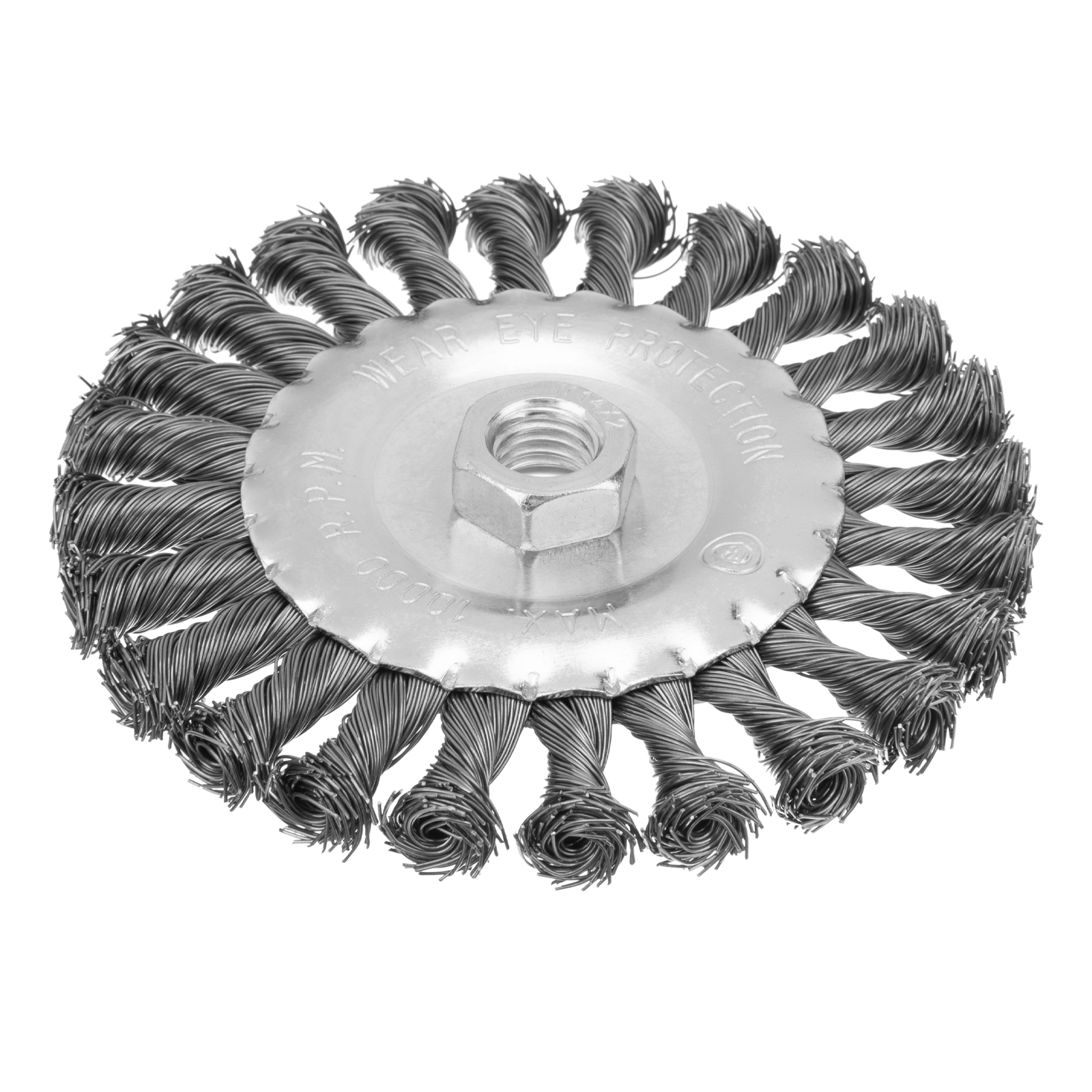 Щетка для УШМ 125 мм, М14, плоская, крученая проволока 0.5 мм Matrix (74640)