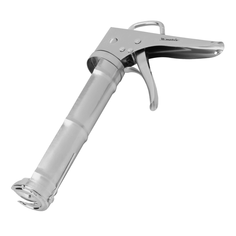 Пистолет для герметика, 310 мл, "полуоткрытый", хромированный, зубчатый шток 7 мм Matrix (88640)