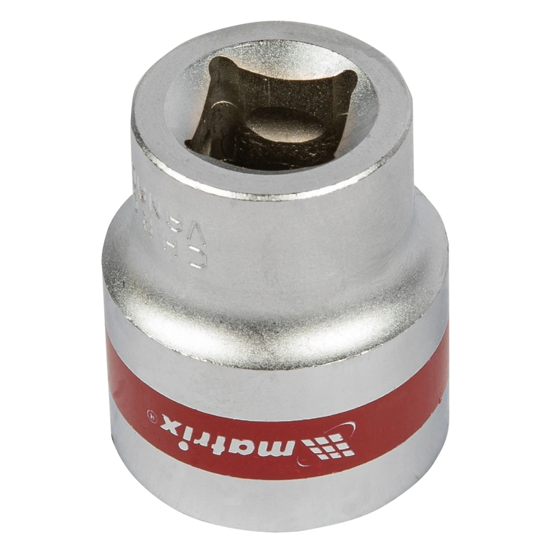 Головка торцевая, 24 мм, шестигранная, CrV, под квадрат 1/2, хромированная Matrix (13124)