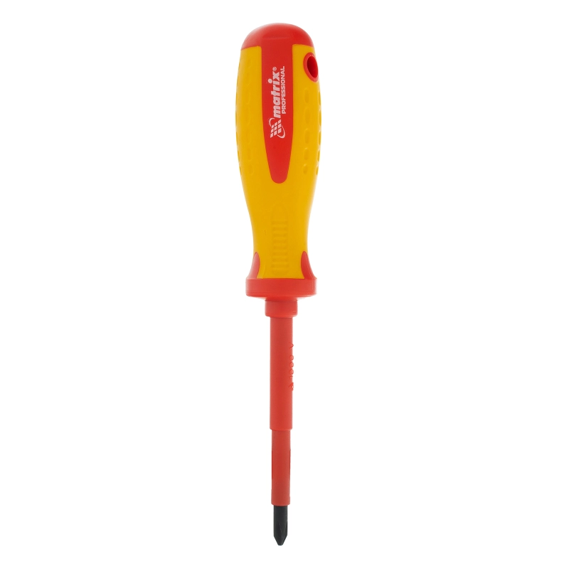 Отвертка Insulated, PH2 x 100 мм, CrMo, до 1000 В, двухкомпонентная рукоятка Matrix Professional (12928)