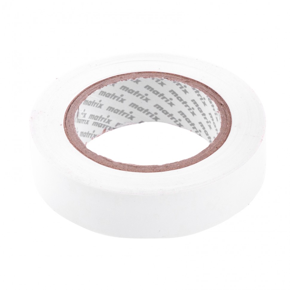 Изолента ПВХ, 15 мм х 10 м, белая, 150 мкм Matrix (88775)