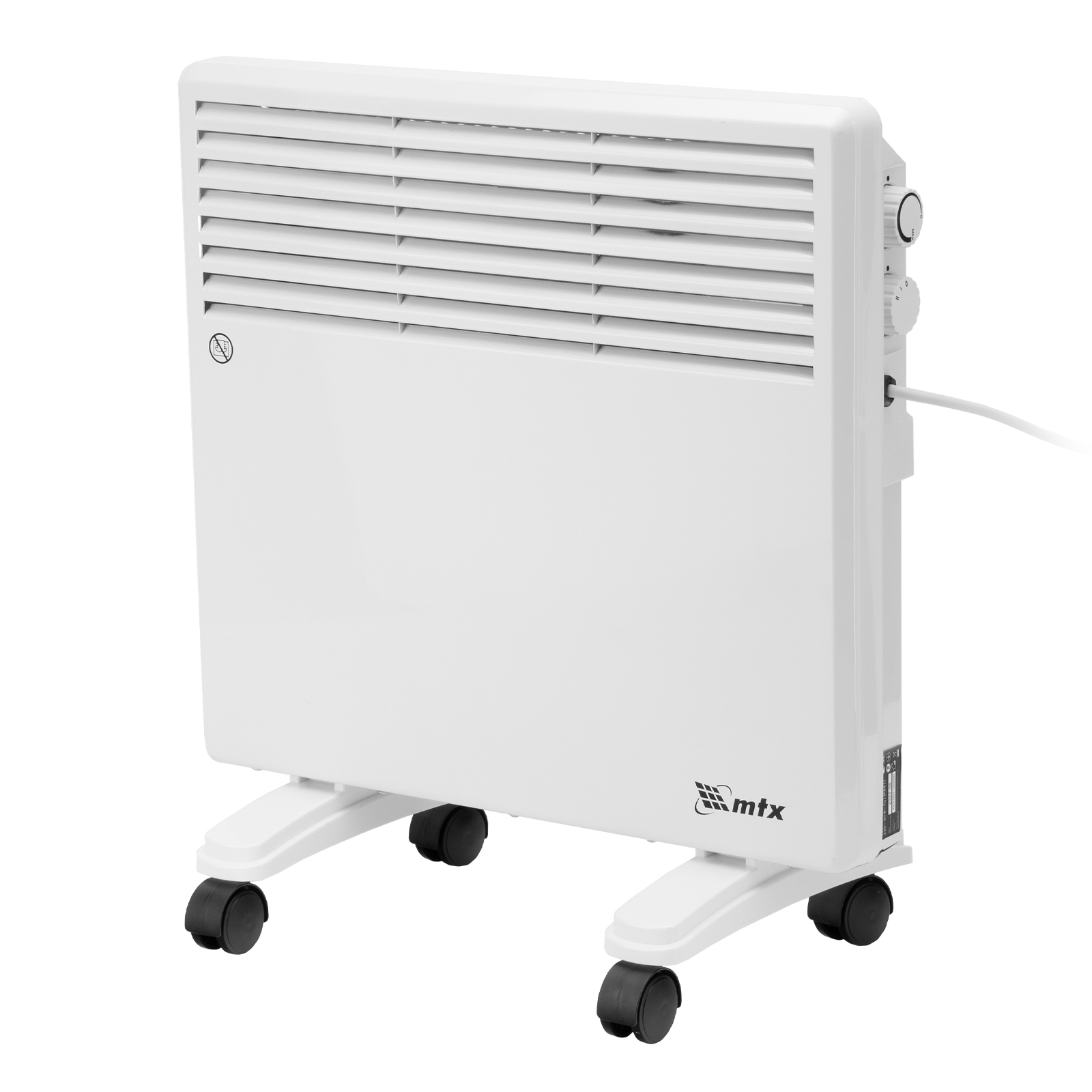 Конвектор электрический CH-1000, 1000 Вт, X-образный нагреватель, термостат, колеса  MTX (98105)