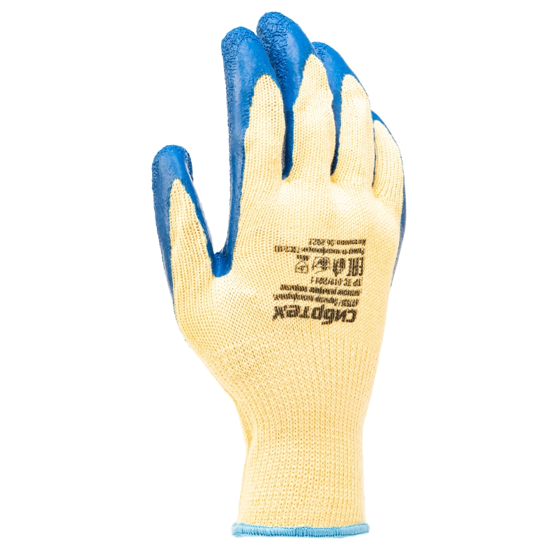 Перчатки трикотажные, полиэфирные, латексное рельефное покрытие, 10 Сибртех (677535)