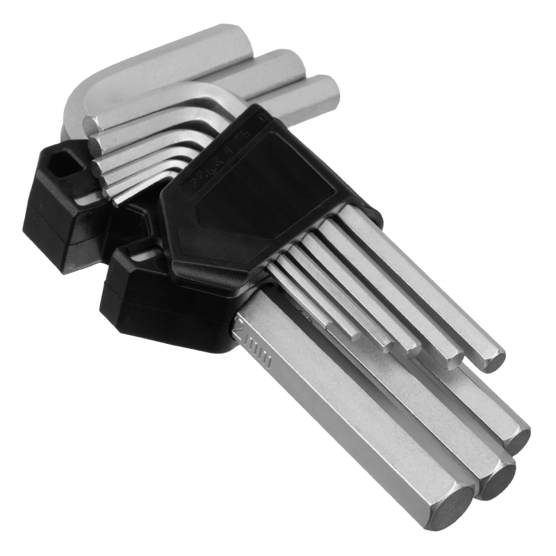 Набор ключей имбусовых, HEX, 2-12 мм, CrV, 9 шт. Сибртех (123677)