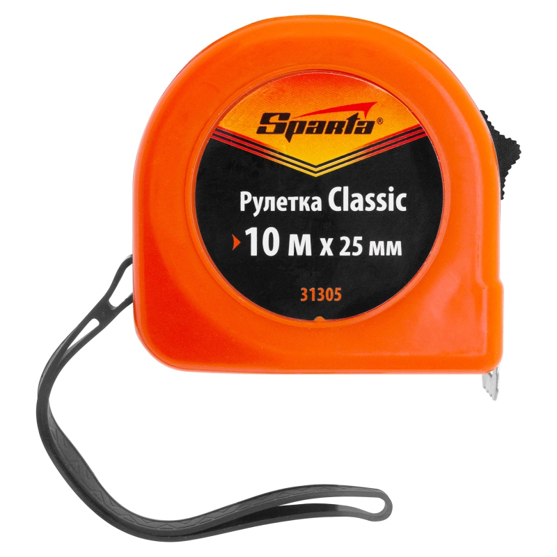 Рулетка Classic,10 м х 25 мм,пластиковый корпус Sparta (31305)