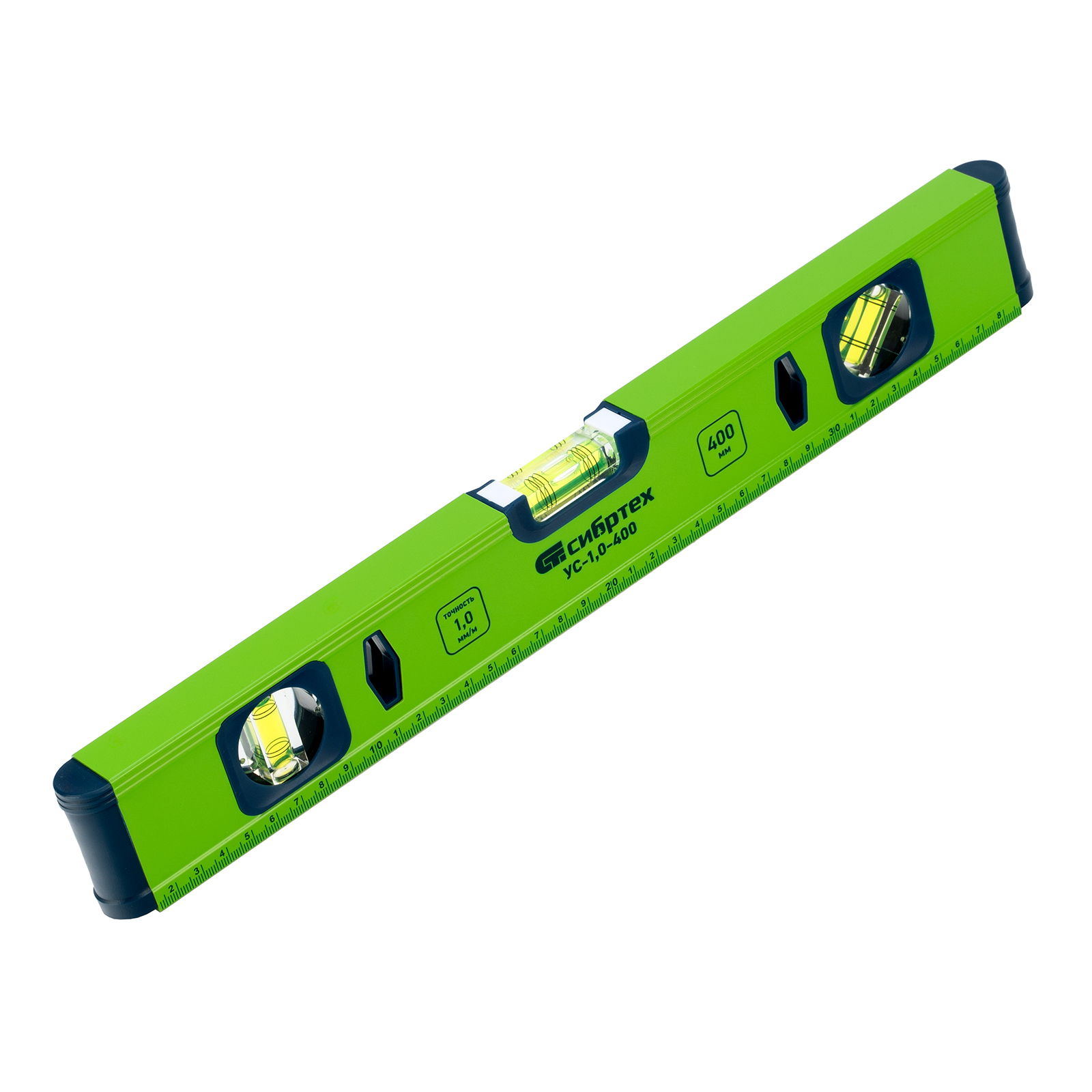 Уровень алюминиевый УС-1, 0-400, фрезерованный, 3 глазка, 400 мм Сибртех (34100)