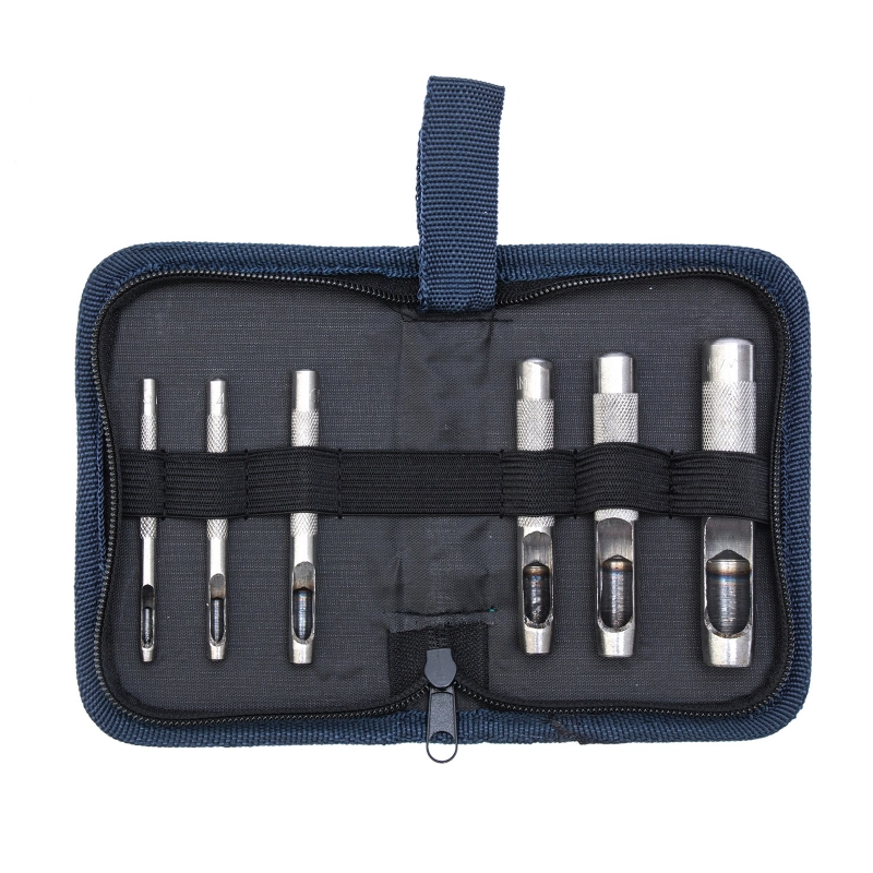 Набор пробойников для кожи 3 4 6 8 10 12.5 мм, 6 шт, чехол Сибртех (18306)