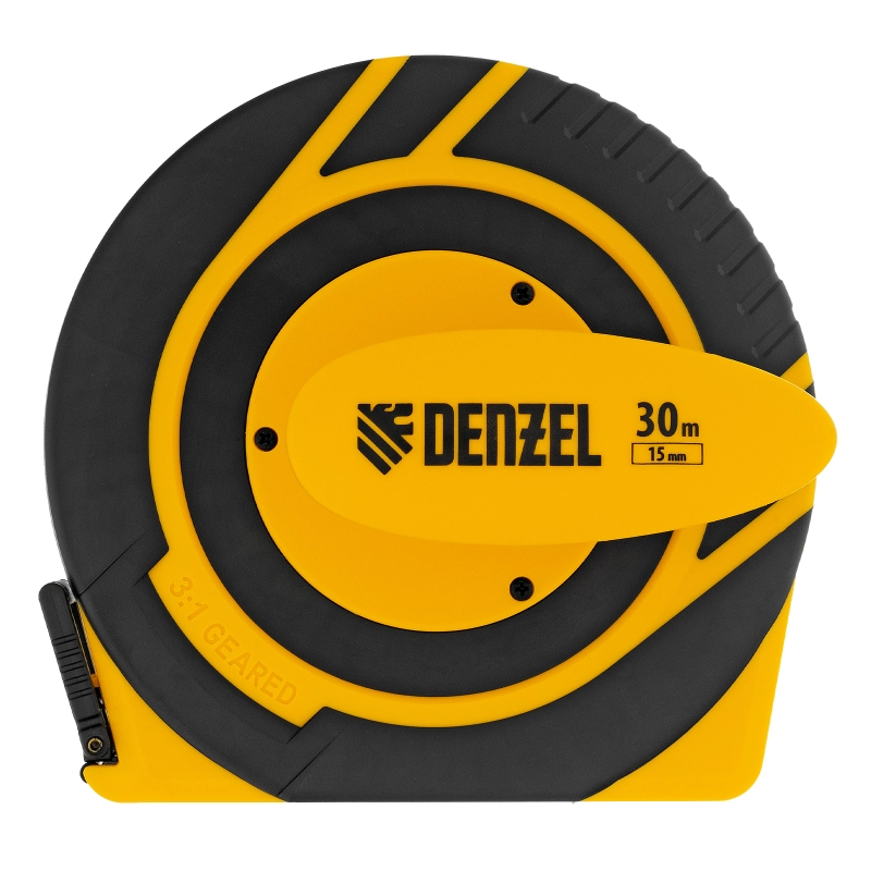 Рулетка геодезическая 30 м х 15 мм, закрытый корпус, фиберглассовая лента Denzel (31291)