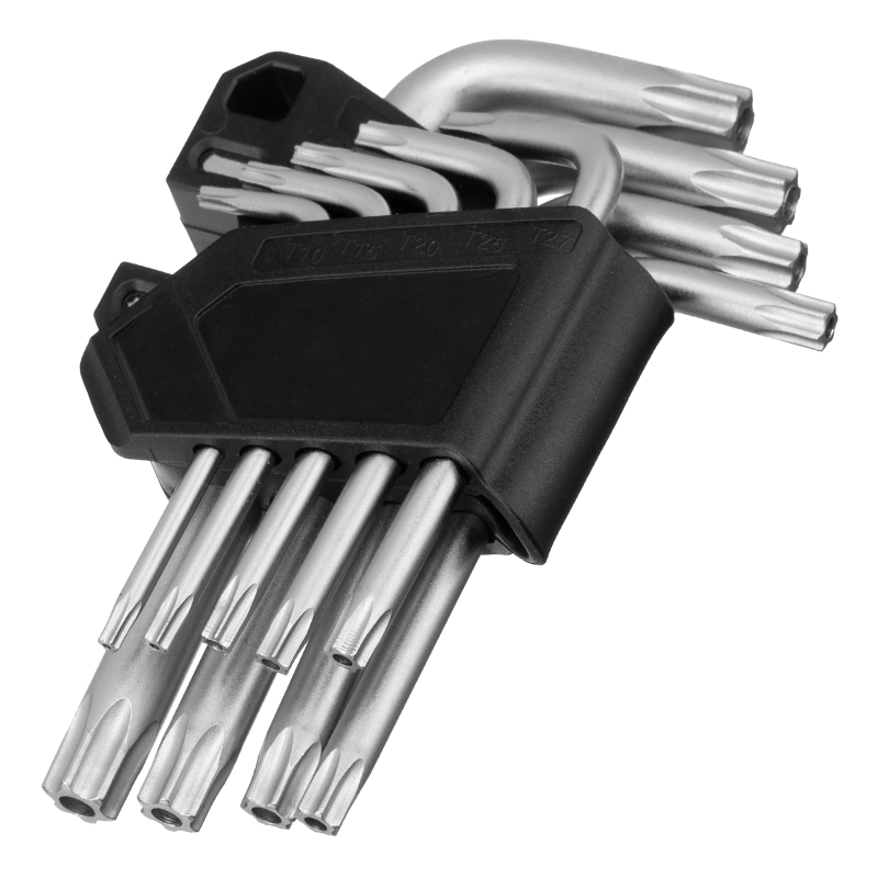 Набор ключей имбусовых Torx-Tempered, TT10-50, CrV, 9 шт. Сибртех (123707)