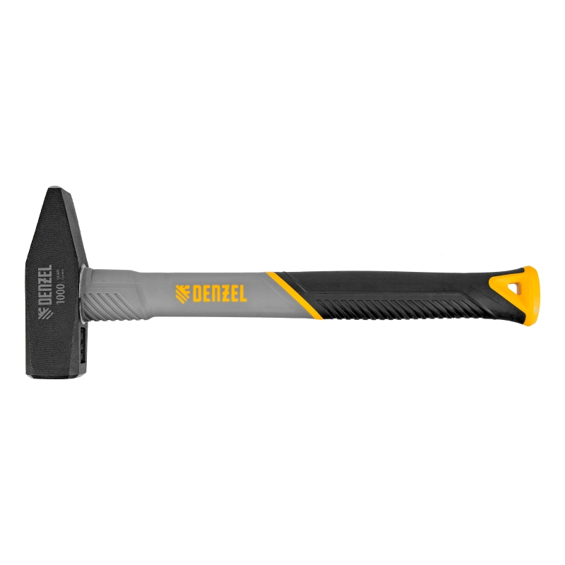 Молоток слесарный, 1000 г, кованый, фибергласовая рукоятка c TPR покрытием Denzel (10490)