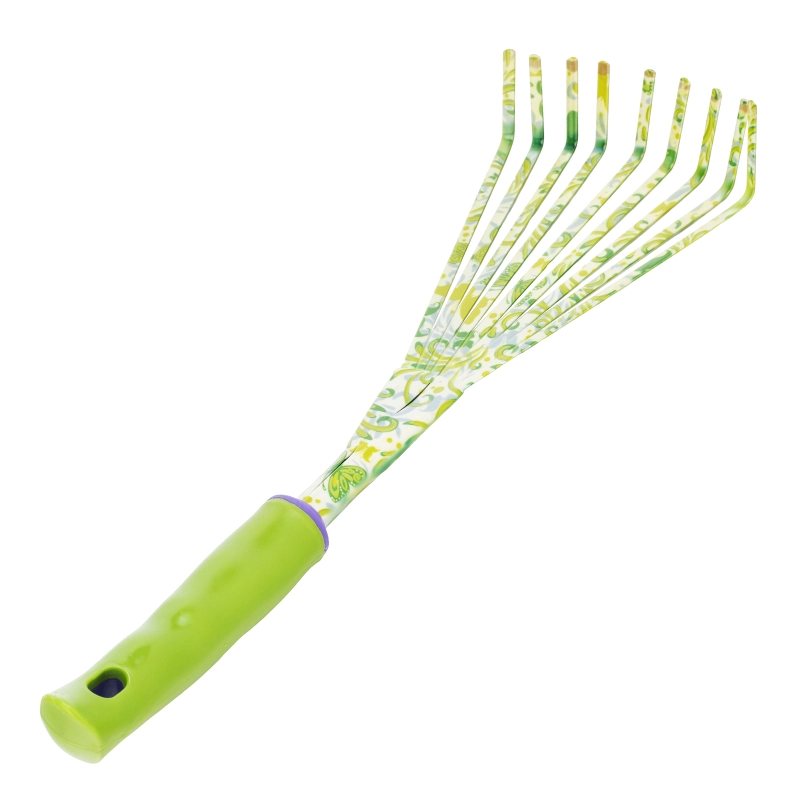 Грабли веерные 9 - зубые, 130 х 415 мм, стальные, пластиковая рукоятка, Flower Green, Palisad (620425)