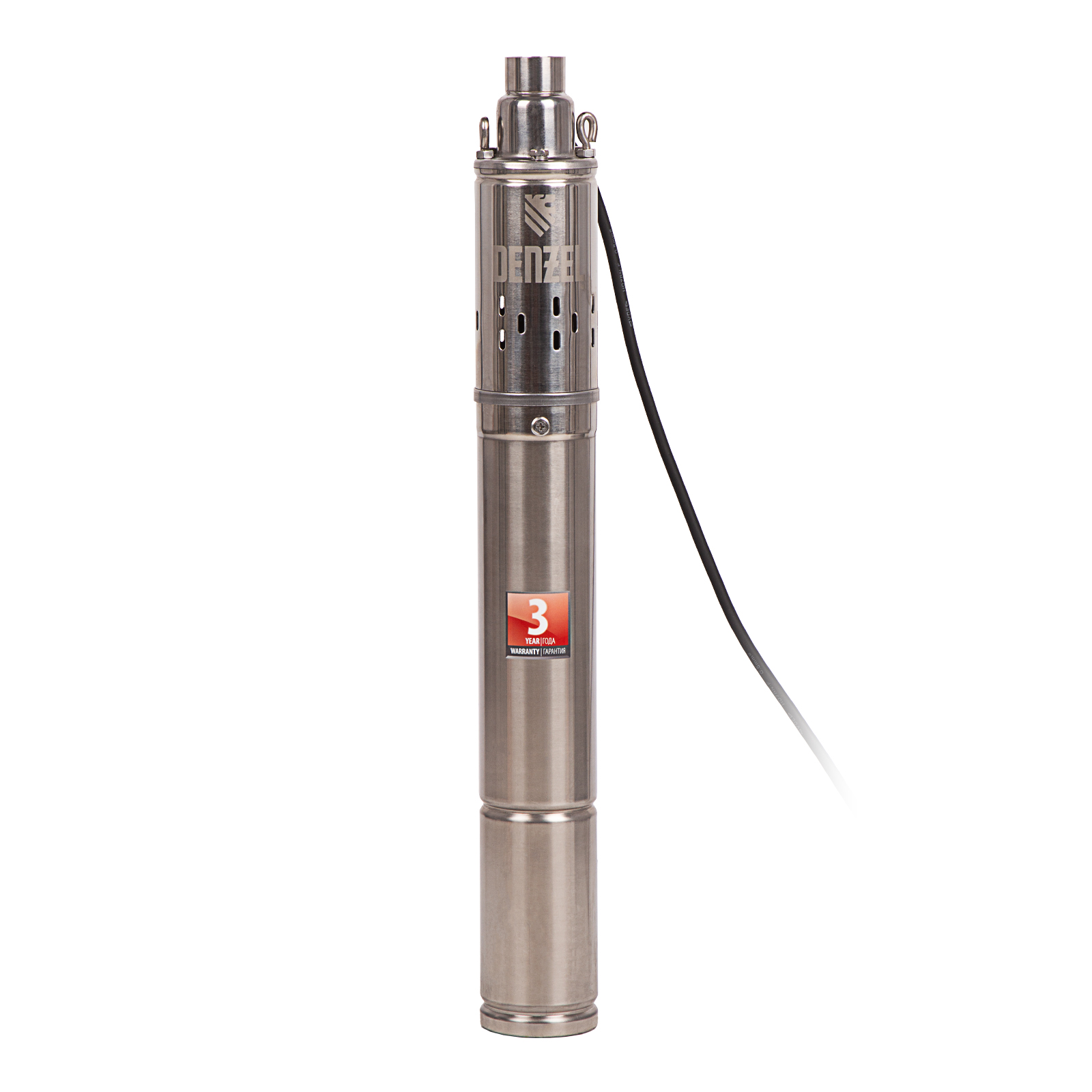Скважинный насос DWS-3-75, винтовой, диаметр 3", 500 Вт, 1600 л/ч, напор 75 м Denzel (97250)