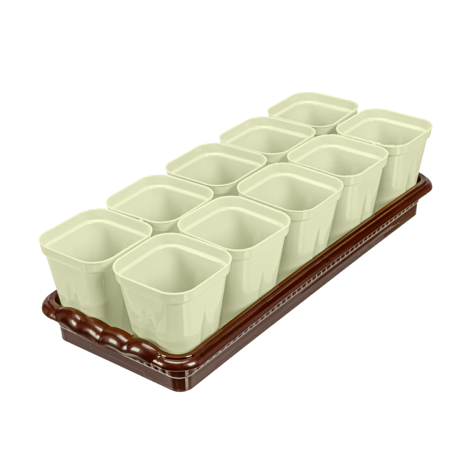 Набор для рассады, поддон 380х155х40 мм, 10 горшочков по 250 мл с выдвижным дном Palisad (643449)