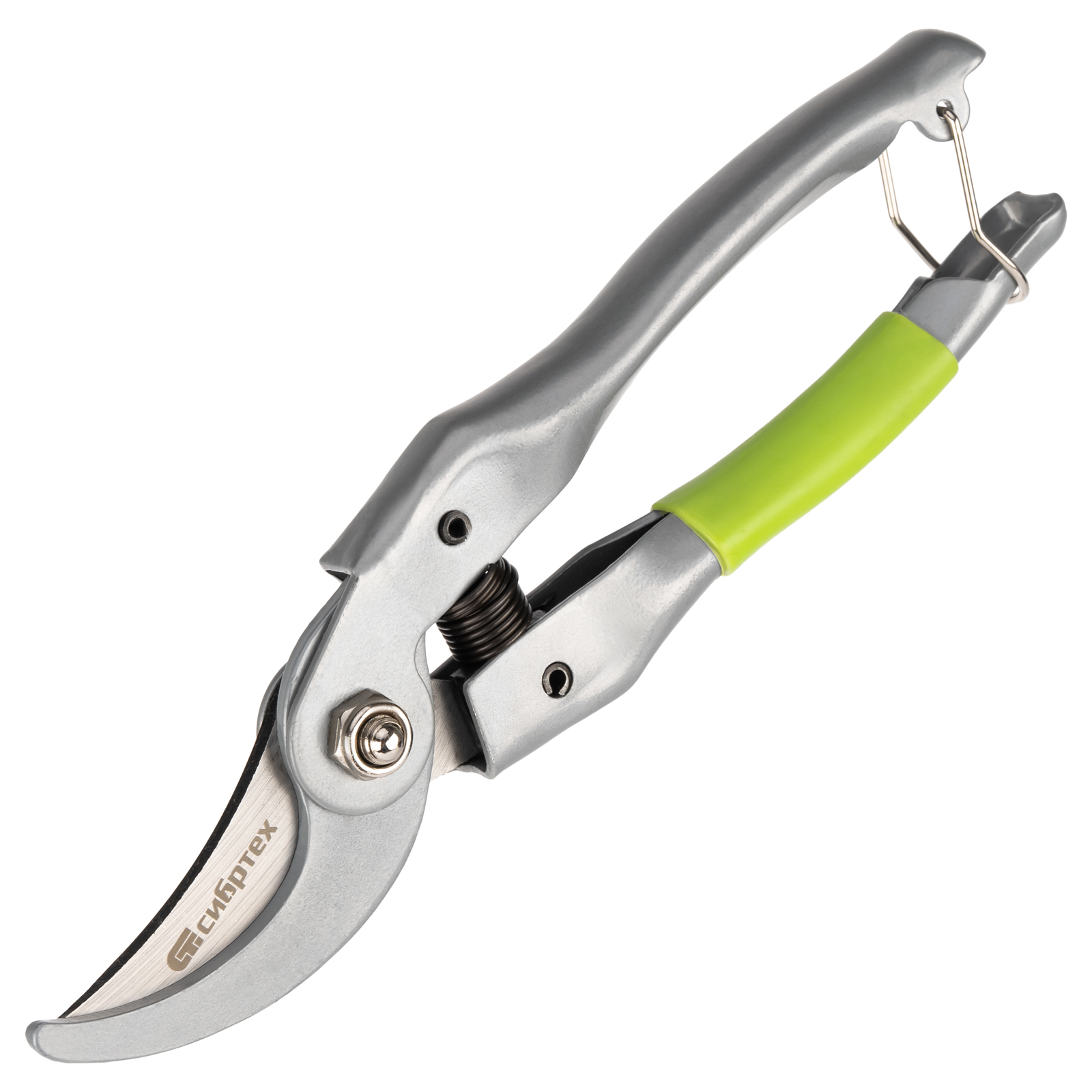 Секатор прямого реза, 225 мм, металлические рукоятки, нижняя в ПВХ-оболочке Сибртех (604695)