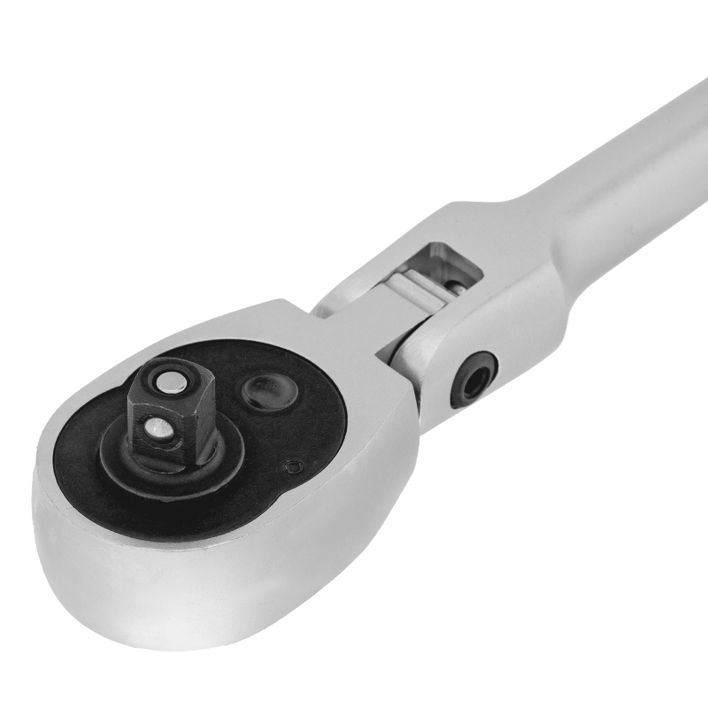 Ключ-трещотка шарнирный 1/4", СrV, 72 зуба, с быстрым сбросом, матовый хром Stels (14044)
