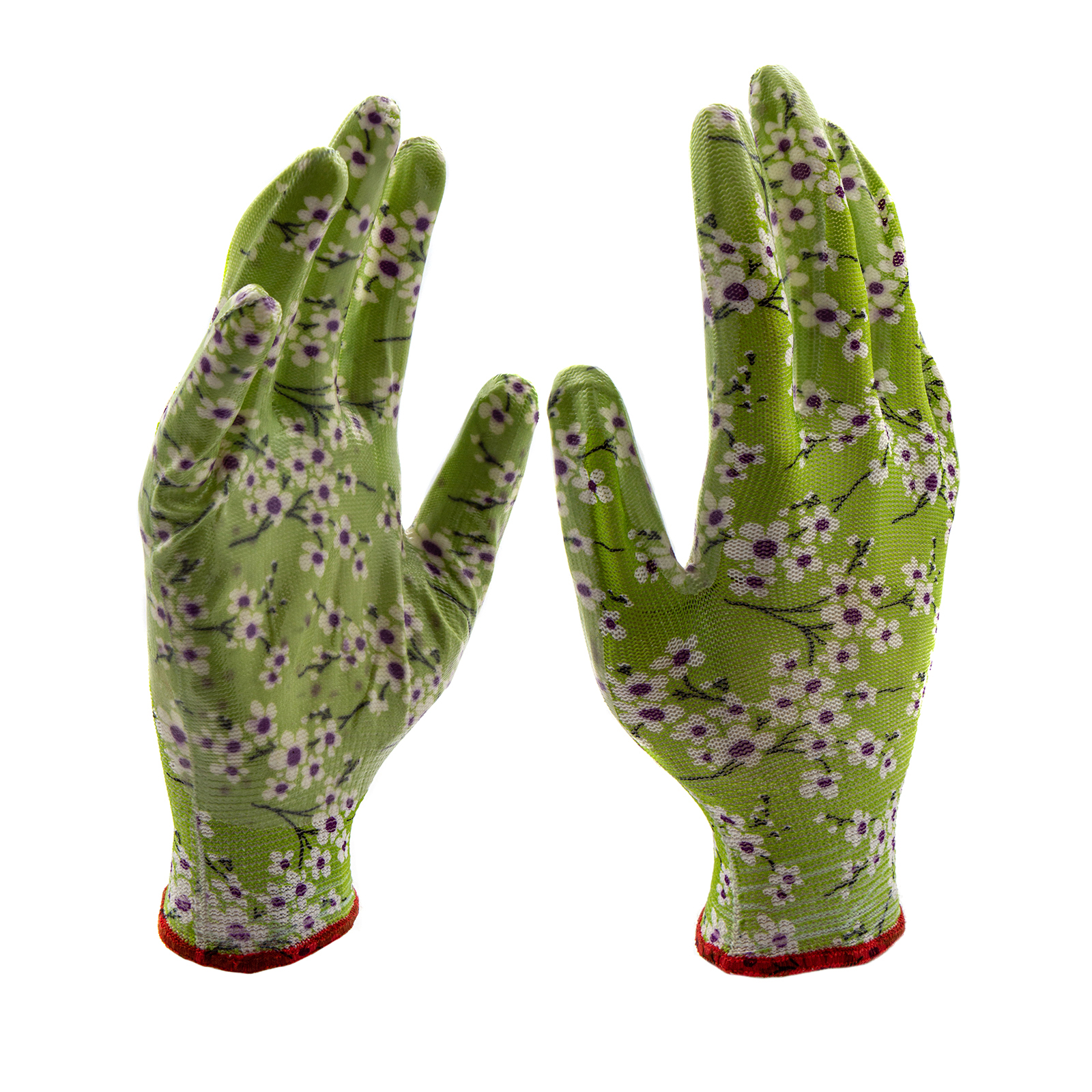 Перчатки садовые из полиэстера с нитрильным обливом, MIX цветов, M Palisad (67864)