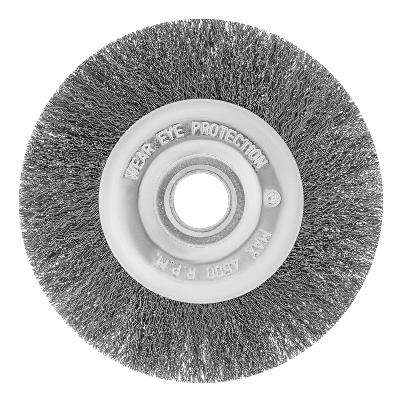 Щетка для УШМ, 150 мм, посадка 22.2 мм, плоская, витая проволока Сибртех (746647)