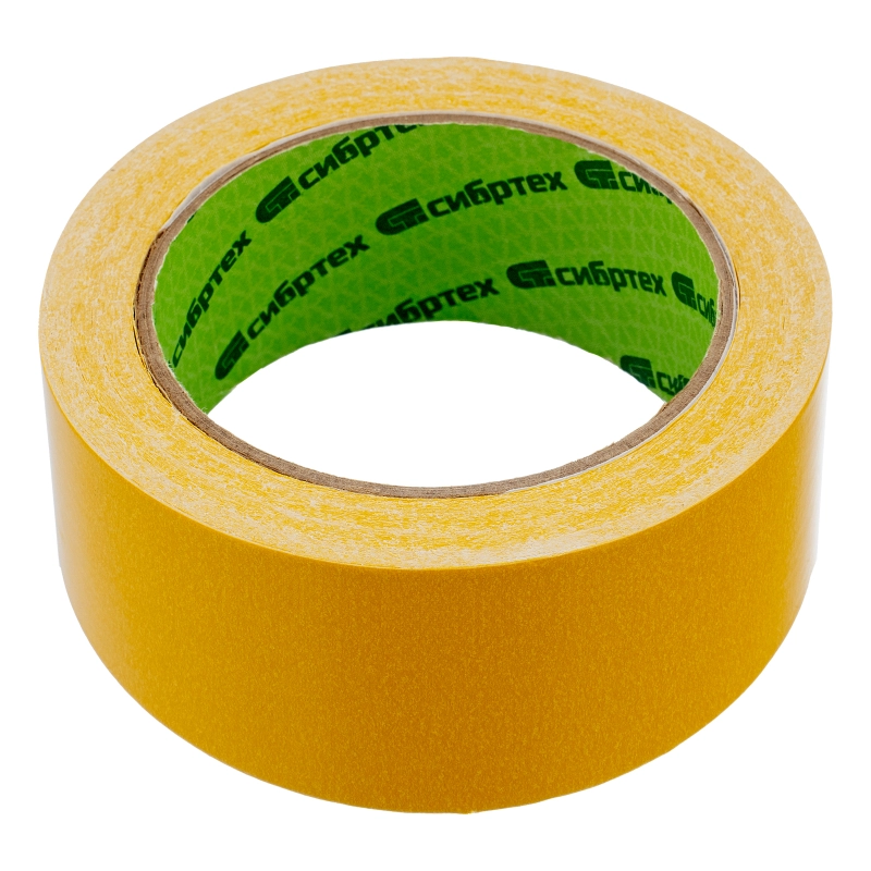 Лента клейкая двусторонняя, 50 мм х 10 м, на полипропиленовой основе Сибртех (88808)