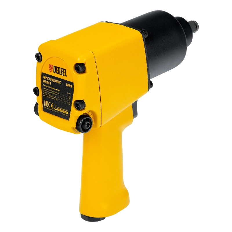 Ударный пневмогайковерт IW860+набор головок, 1/2", 7000 об/мин, 868 Нм Denzel (57473)