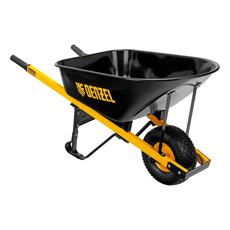 Тачка строительная, усиленная, объем 140 л, 230 кг, колесо 15х6.00-6 Denzel (68999)