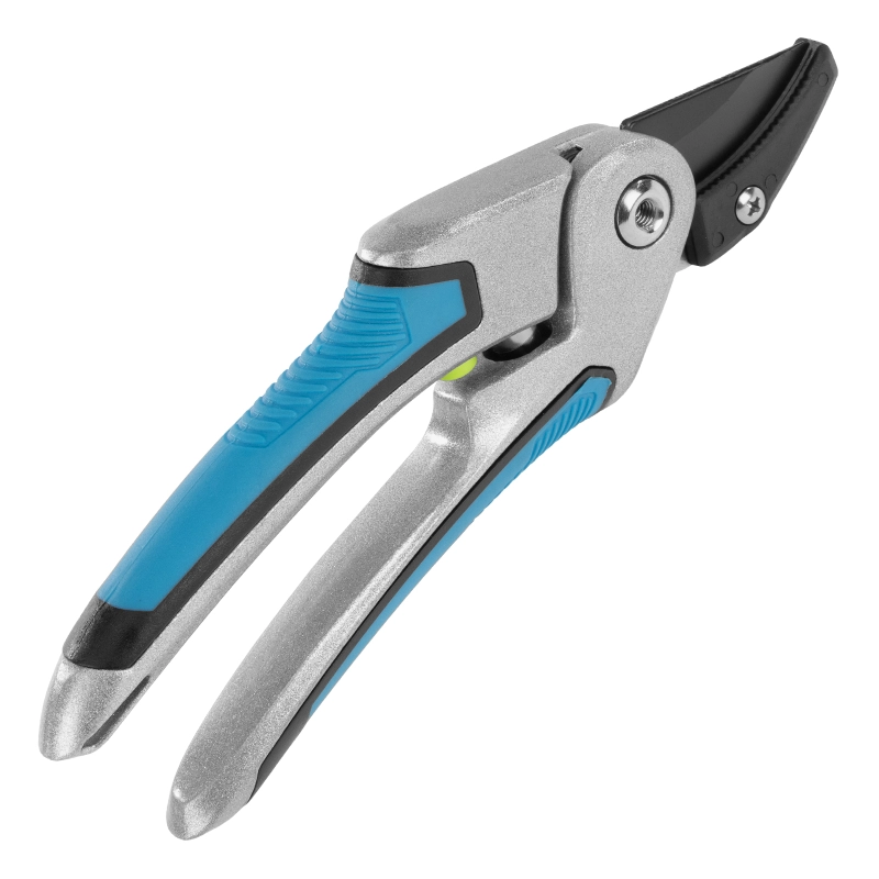 Секатор с наковальней, 215 мм, регулировка захвата, трехкомпонентные рукоятки, LUXE Palisad (60461)