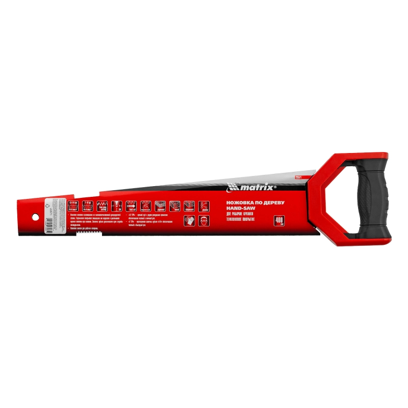 Ножовка по дереву UNIVERSAL, 400 мм, две рабочие кромки 13-14 TPI и 7-8 TPI, тефлоновое покрытие Matrix (23571)
