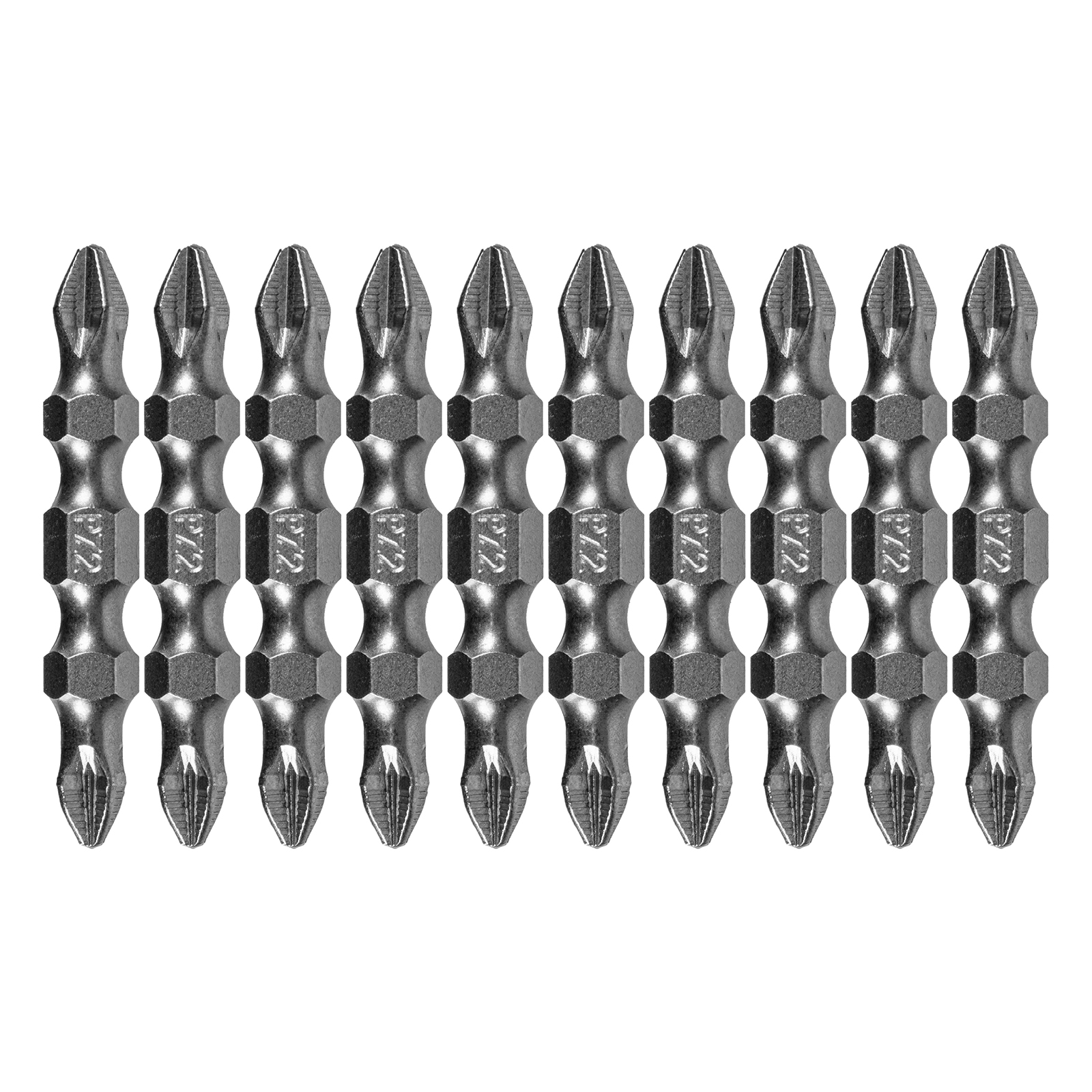 Бита двухсторонняя, PH2-PZ2 х 45 мм, сталь S2, 10 шт. Denzel (11675)