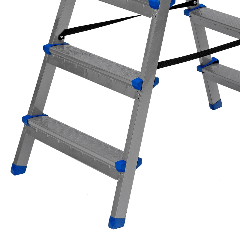 Стремянка двухсторонняя 5 ступеней, сталь профиль, стальные ступени, Сибртех (97985)