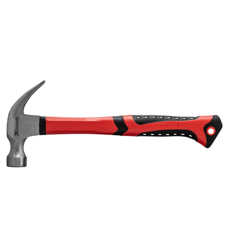 Молоток-гвоздодер, 450 г, боек 27 мм, фибергласовая обрезиненная рукоятка Matrix (10450)