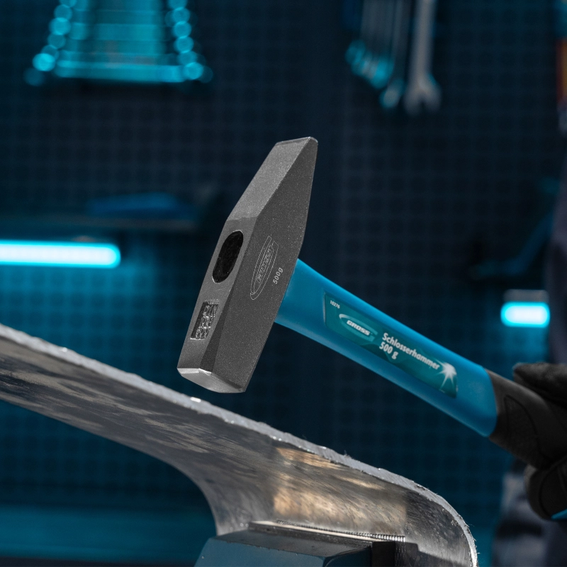 Молоток слесарный, 500 г, квадратный боек, фибергласовая обрезиненная рукоятка Gross (10276)