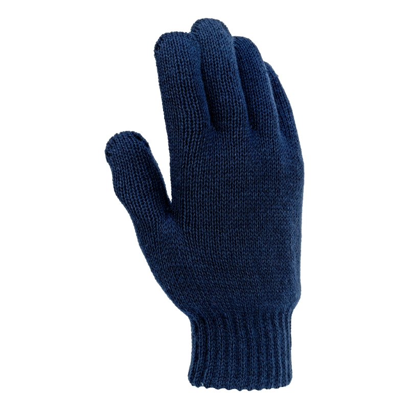 Перчатки трикотажные, акрил, двойные, синий, двойная манжета Сибртех (68685)