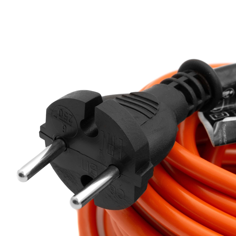 Удлинитель-шнур силовой 20 м, 6А, тип УХз6, ПВС, 1 розетка без заземления Сибртех (95812)