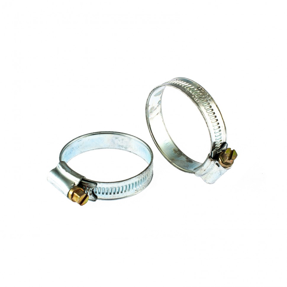 Хомуты металлические, червячные 35-51 мм, ширина 12 мм, английский тип, W1, 2 шт Сибртех (47669)