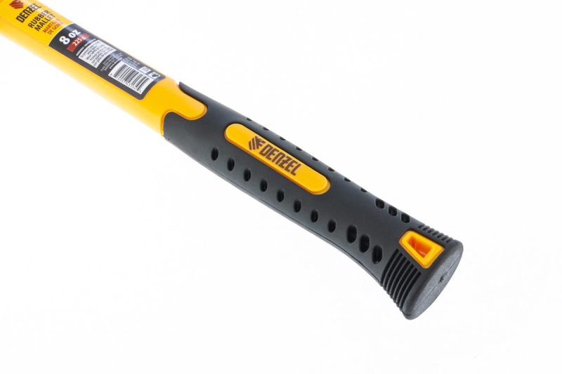 Киянка резиновая, 8 oz, черная резина, фибергласовая рукоятка Denzel (7711175)