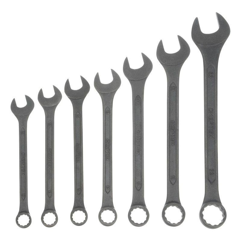 Набор ключей комбинированных, 6 - 22 мм, 10 шт., CrV, фосфатированные Сибртех (15475)