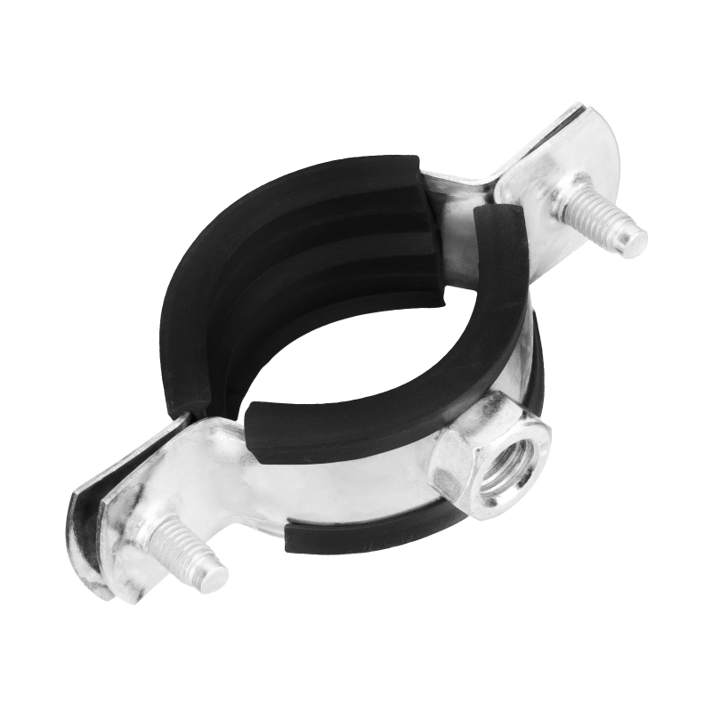 Хомут сантехнический для труб 32-36 (1") с резиновым уплотнением, шпилькой и дюбелем, 1 шт, Сибртех (481663)