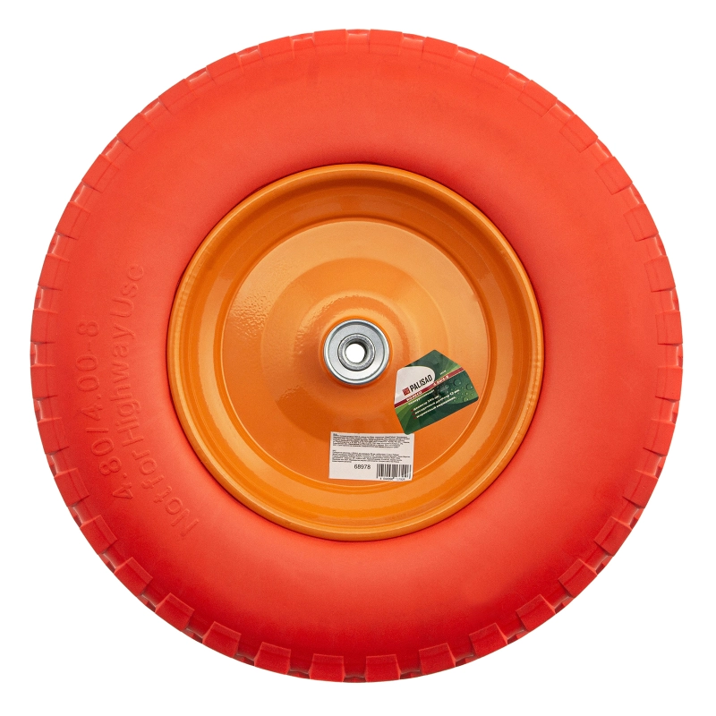 Колесо полиуретановое 4.80/4.00-8, длина оси 90 мм, подшипник 12 мм Palisad (68978)