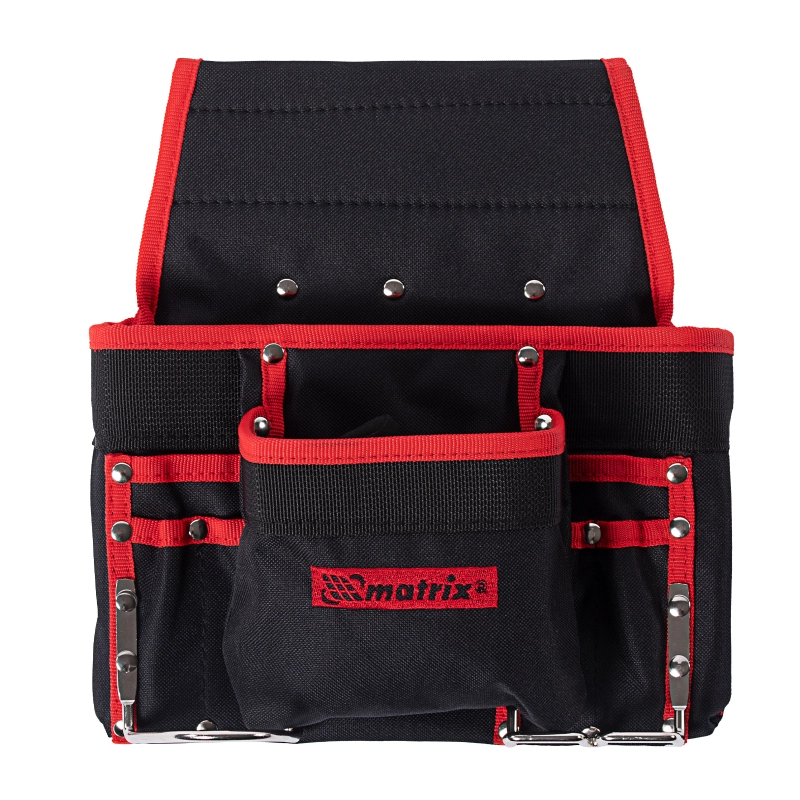 Подсумок поясной, 8 карманов, держатель для молотка, для клещей Matrix (90242)