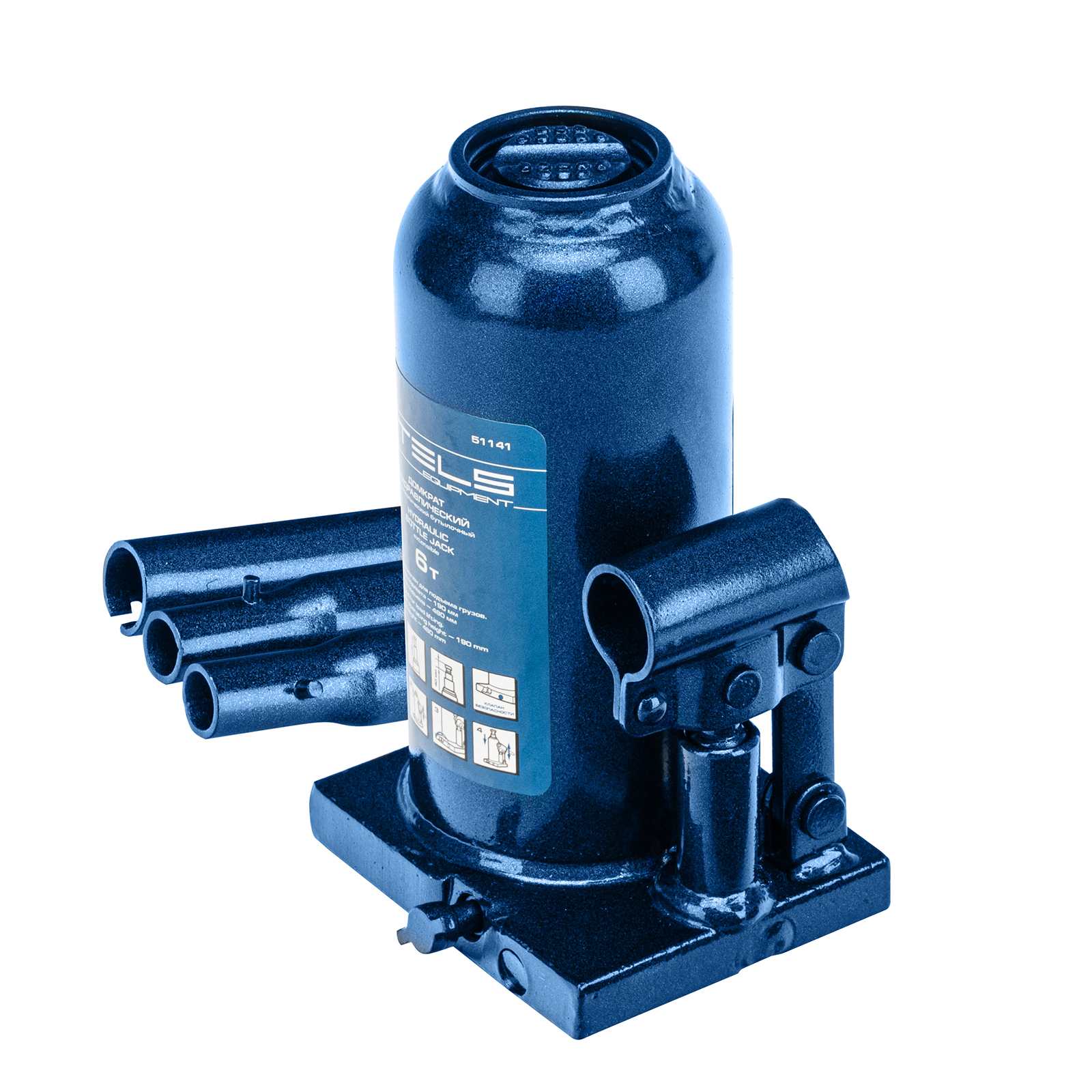 Домкрат гидравлический бутылочный телескопический, 6 т, h подъема 190-480 мм Stels (51141)