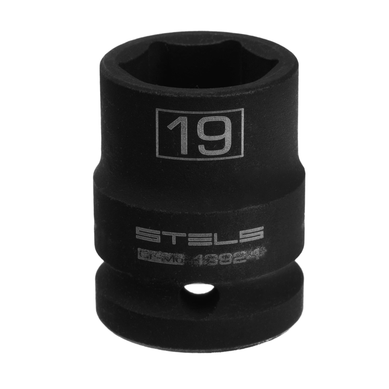 Головка ударная шестигранная, 19 мм, 1/2, CrMo Stels (13924)