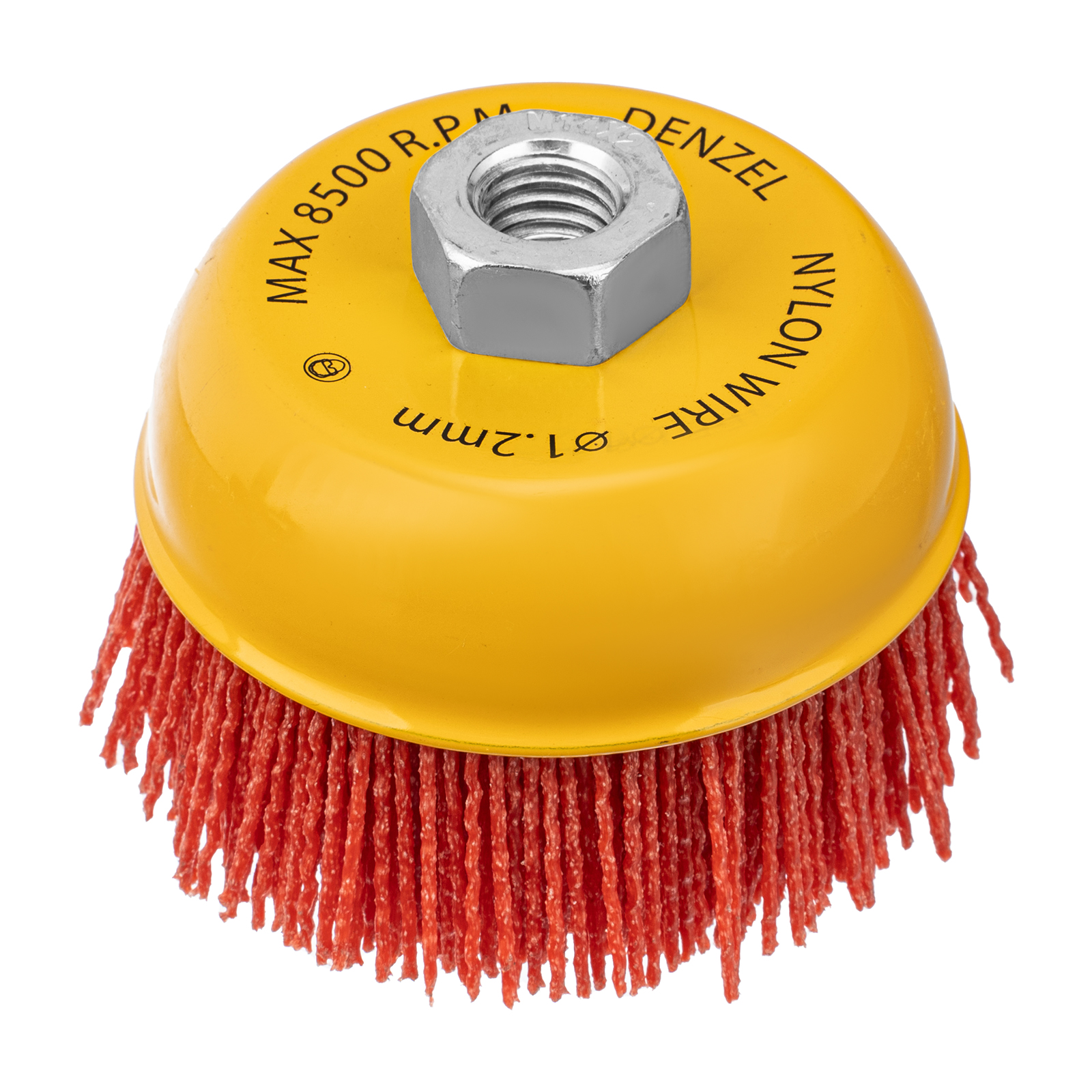 Щетка для УШМ, 100 мм, Чашка, нейлоновая щетина, М14 Denzel (74469)