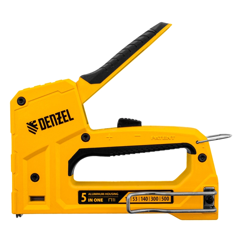 Степлер мебельный, тип 53 и 13, 6-14мм, тип 140, 10-14мм, тип 300, 15мм, тип 500, 15мм Denzel (40215)