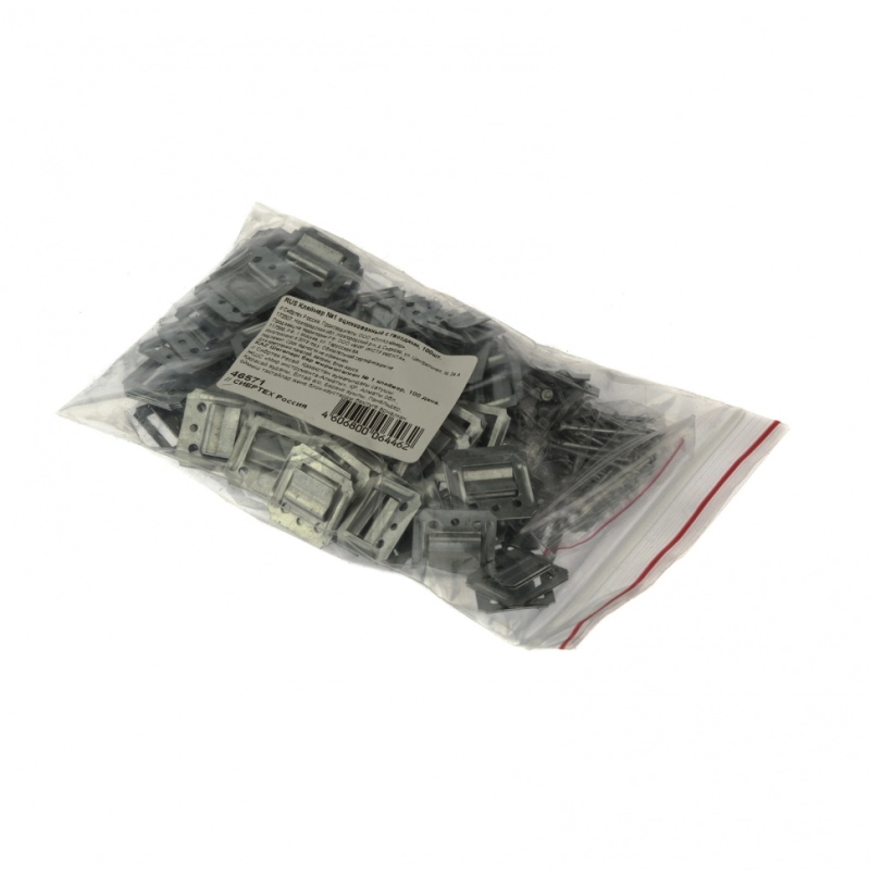 Кляймер №1, оцинкованный с гвоздями, 100 шт Сибртех (46571)