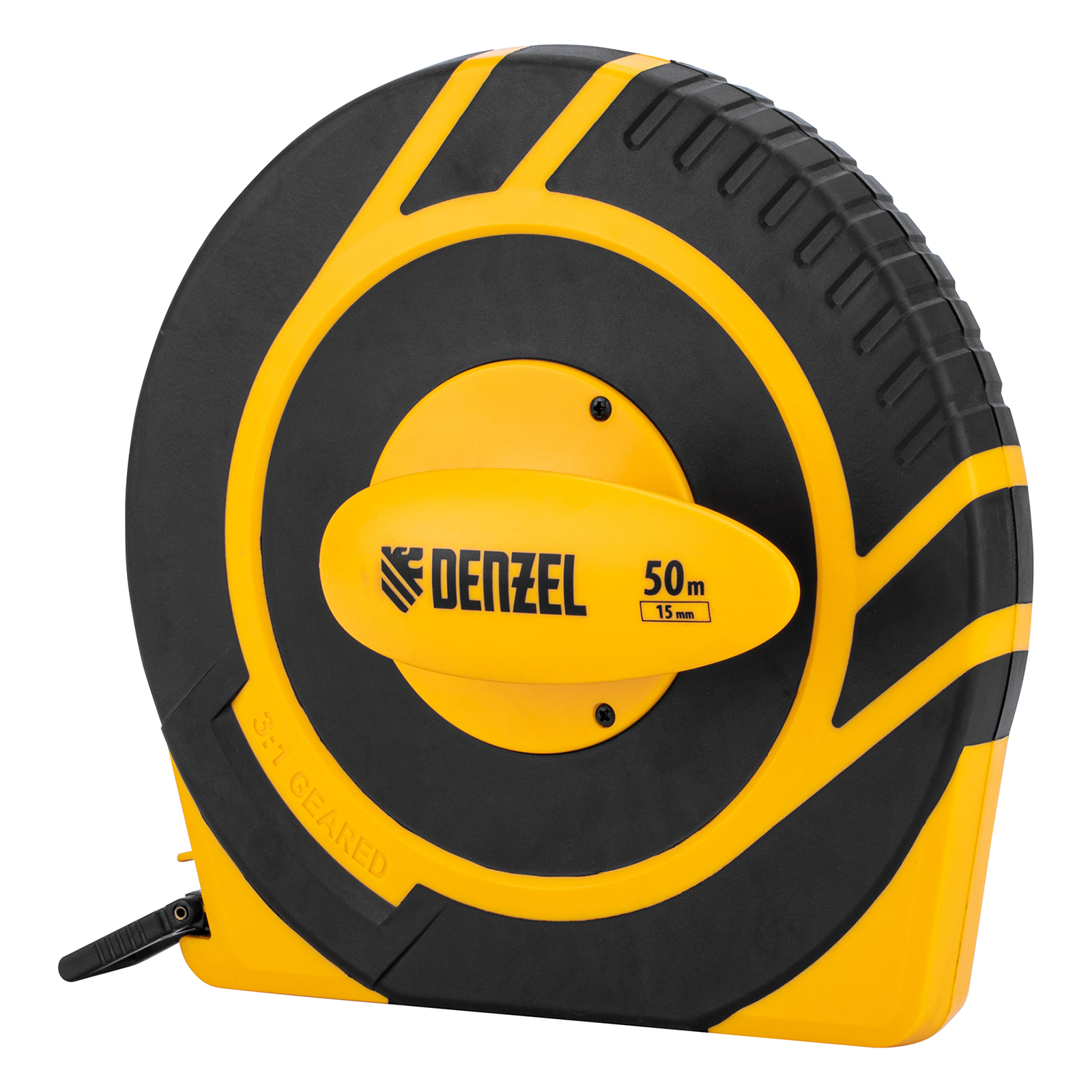 Рулетка геодезическая 50 м х 15 мм, закрытый корпус, фиберглассовая лента Denzel (31292)