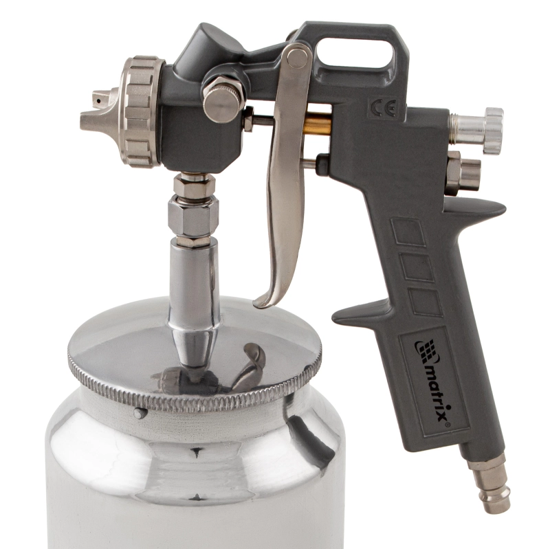 Набор пневмоинструмента, 5 предметов, быстросъемное соединение, краскораспылитель с нижним бачком Matrix (57302)