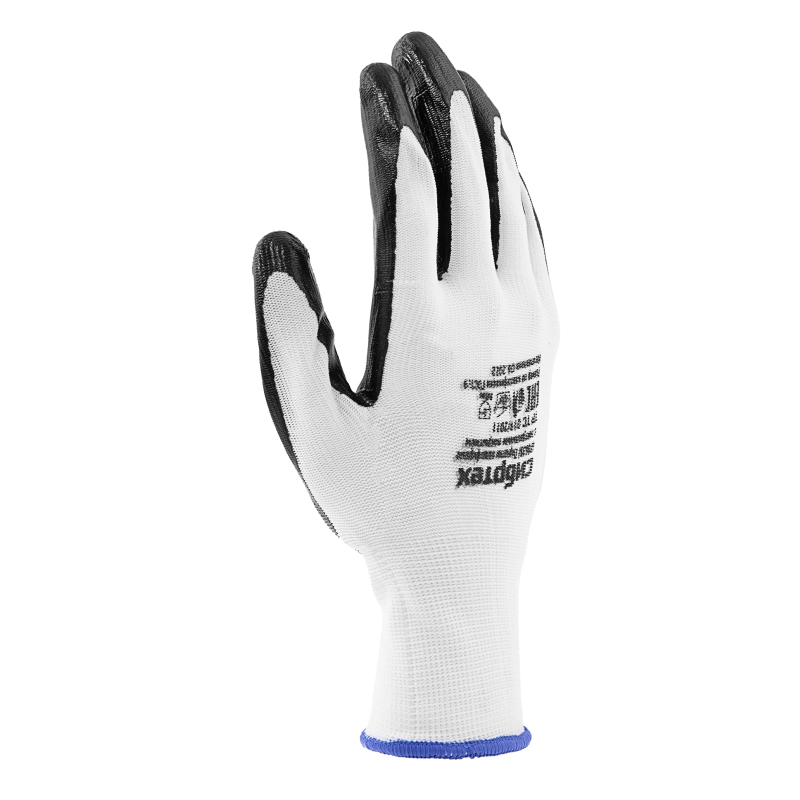 Перчатки полиэфирные с черным нитрильным покрытием, размер 9, 13 класс вязки Сибртех (678635)