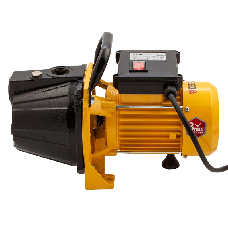 Садовый поверхностный насос GP1100C, 1100 Вт, 4500 л/ч, подъем 46 м, чугун Denzel (97203)