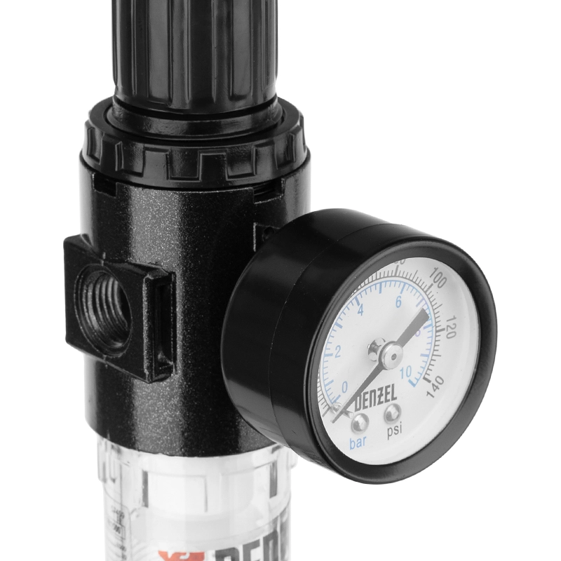 Фильтр-регулятор FR1500, 10 бар, 1500 л/мин, 1/4" Denzel (57459)